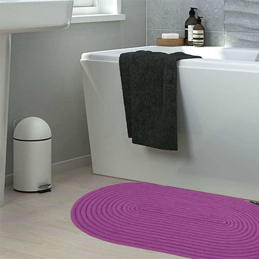 Tapis en coton réversible effet cordage violet 50x80 — vue 4