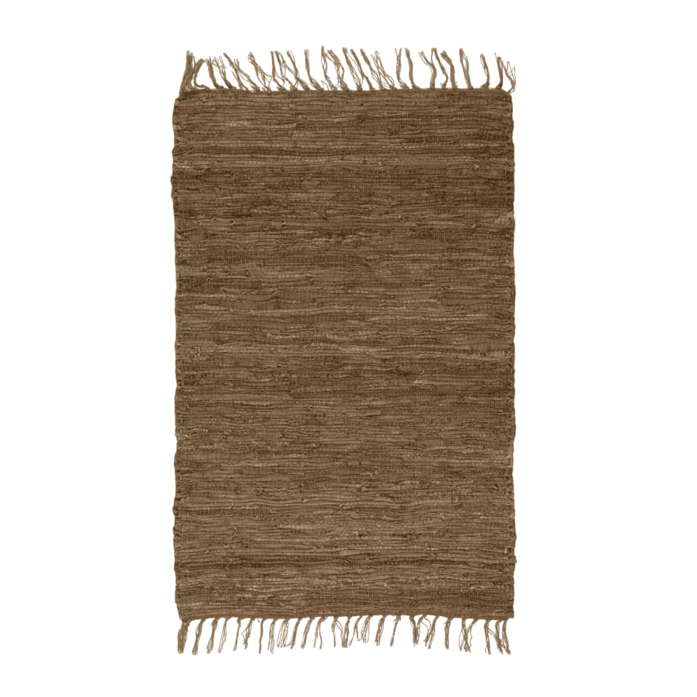 Tapis en cuir tressé taupe 60x90 - Maisons du Monde