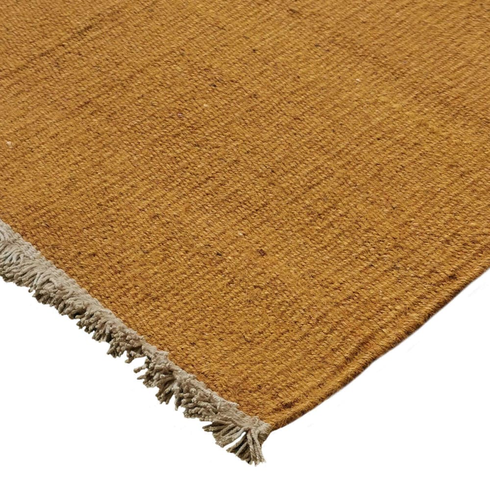 Tapis jute et coton avec franges ocre 80x150 — vue 4