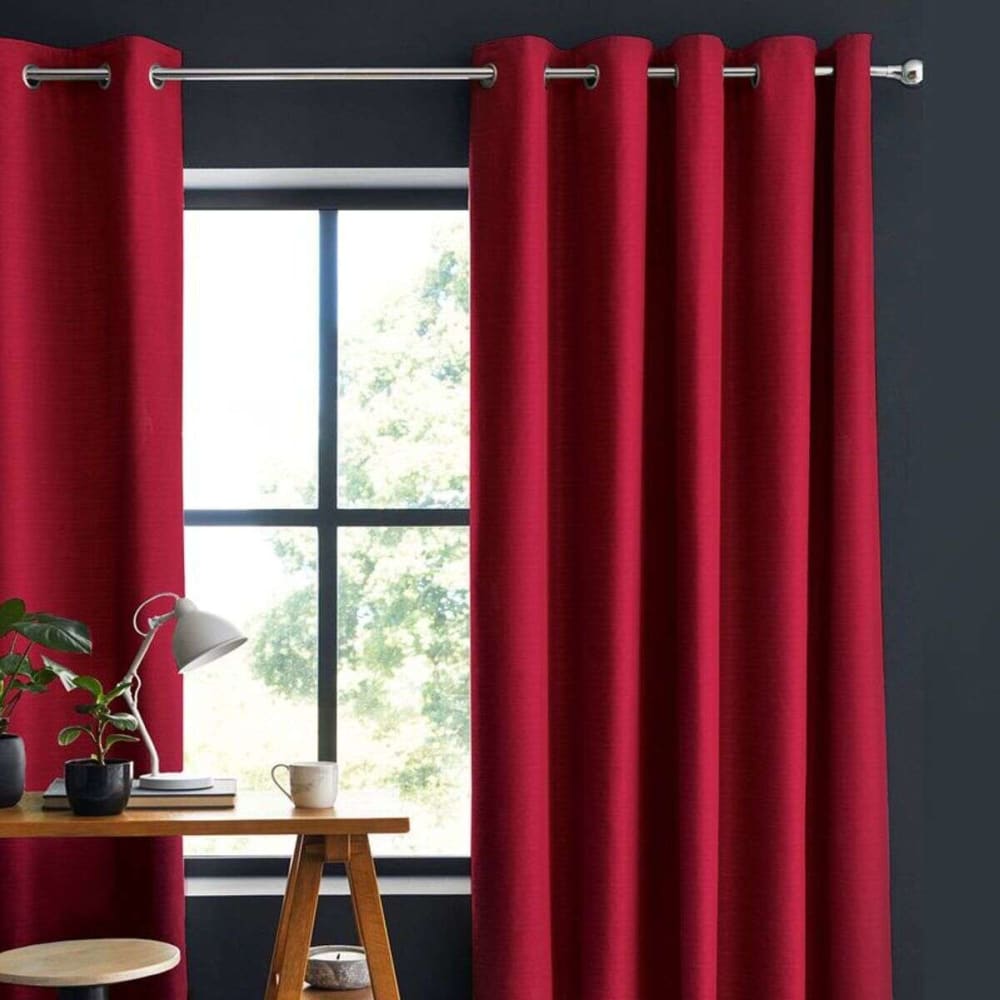 Rideau 100% coton rouge 150x250 — vue 3