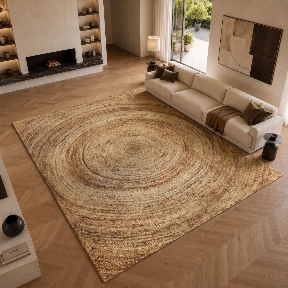 Tapis en jute tressé - main