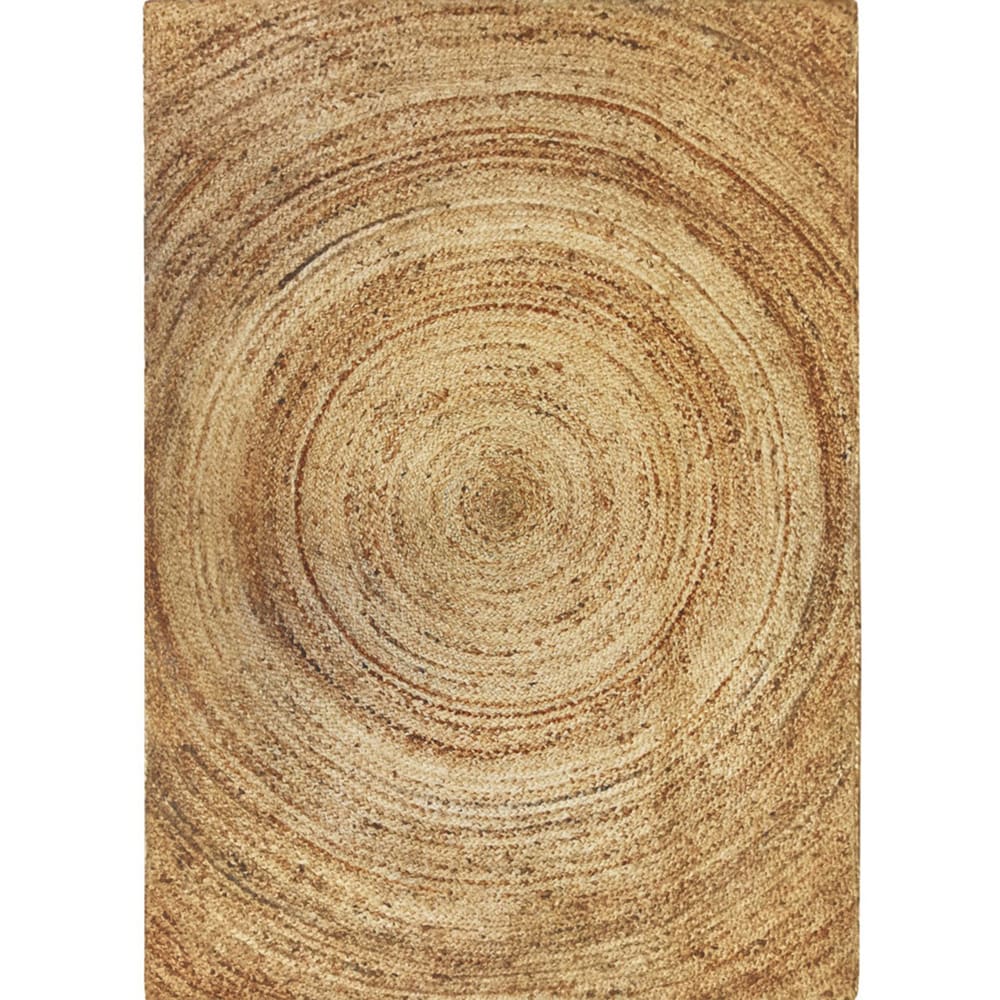 Teppich aus Jute, handgeflochten, rundes Naturmuster, 300x400 -