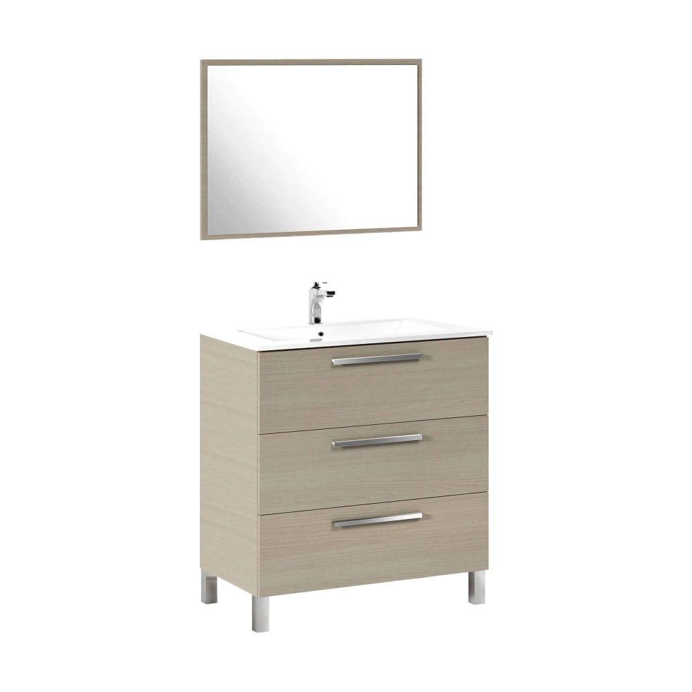 Dmora Waschtischunterschrank Eiche Braun Dekor style modern Braun Holz