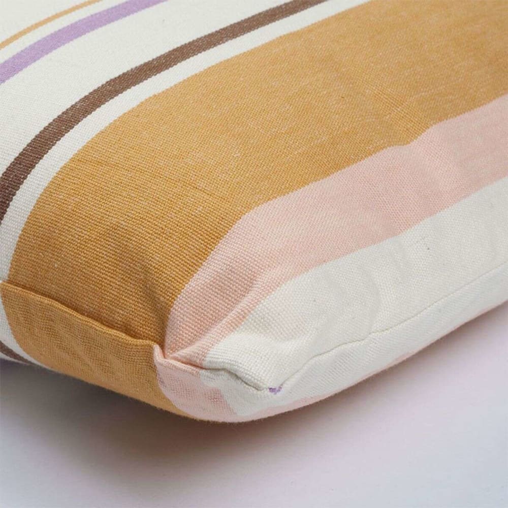 Coussin à rayures jaune multi 38x38