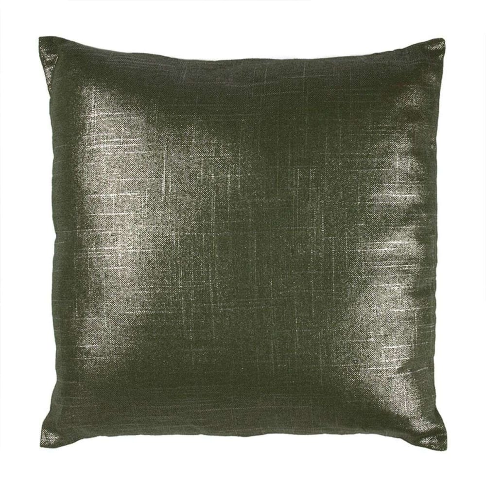 Coussin en coton, lin et lurex aux reflets irisés kaki 40x40 — vue 3