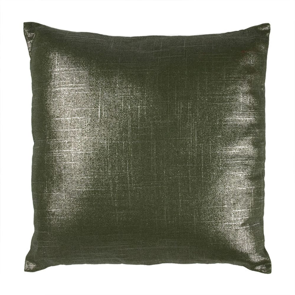 Coussin en coton, lin et lurex aux reflets irisés kaki 40x40 — vue 4