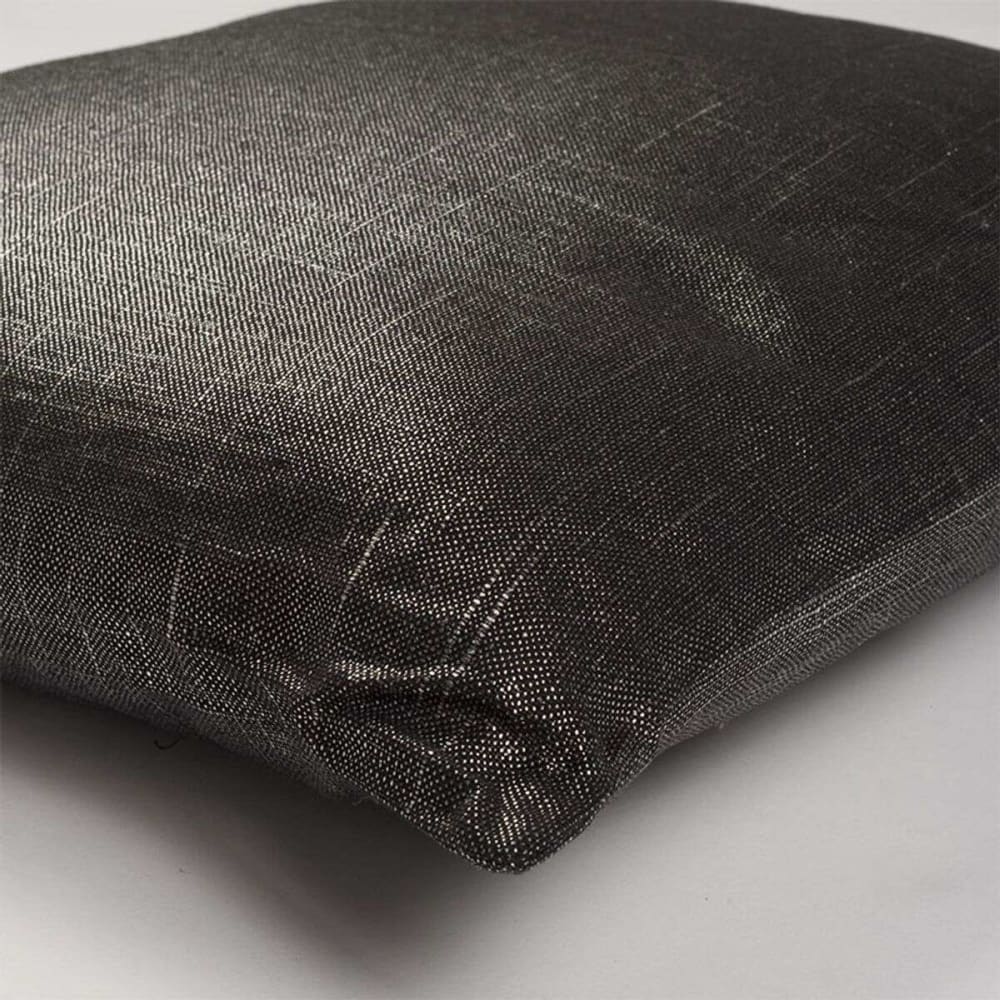 Coussin en coton, lin et lurex noir 40x40
