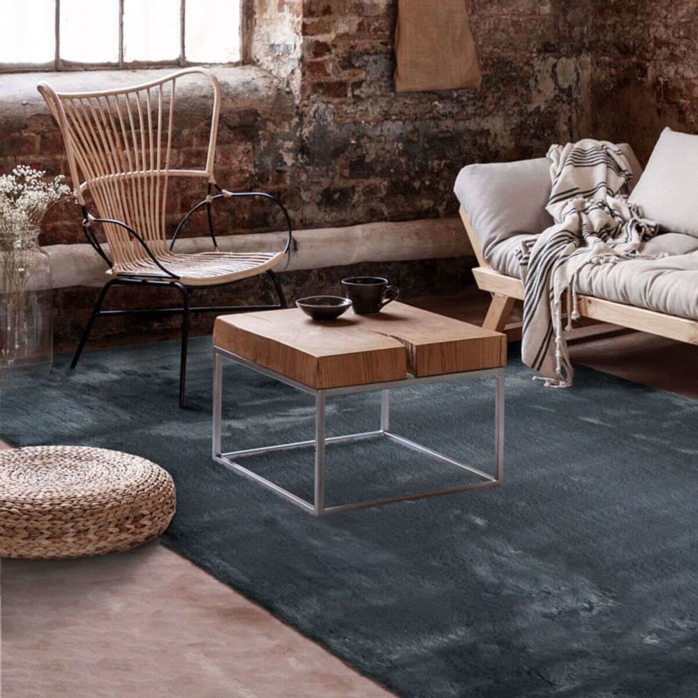 Tapis imitation fourrure extra-doux gris foncé gris foncé 160x220