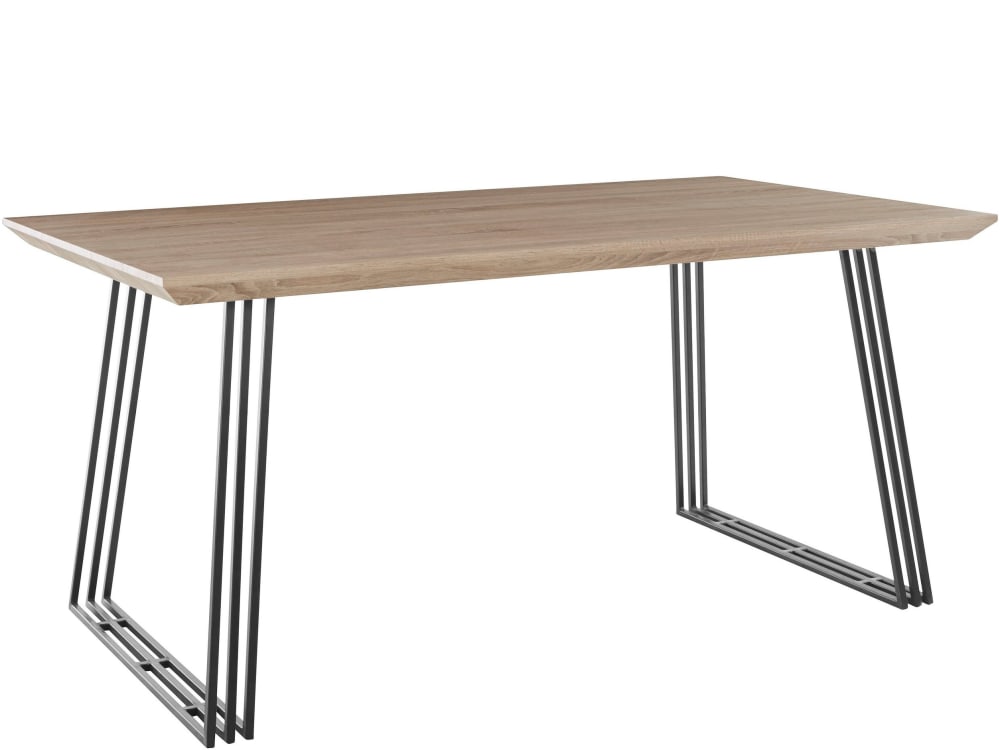Loft24 Esstisch für 6 Personen in Eichenoptik L160 cm, schwarz Braun Spanplatte