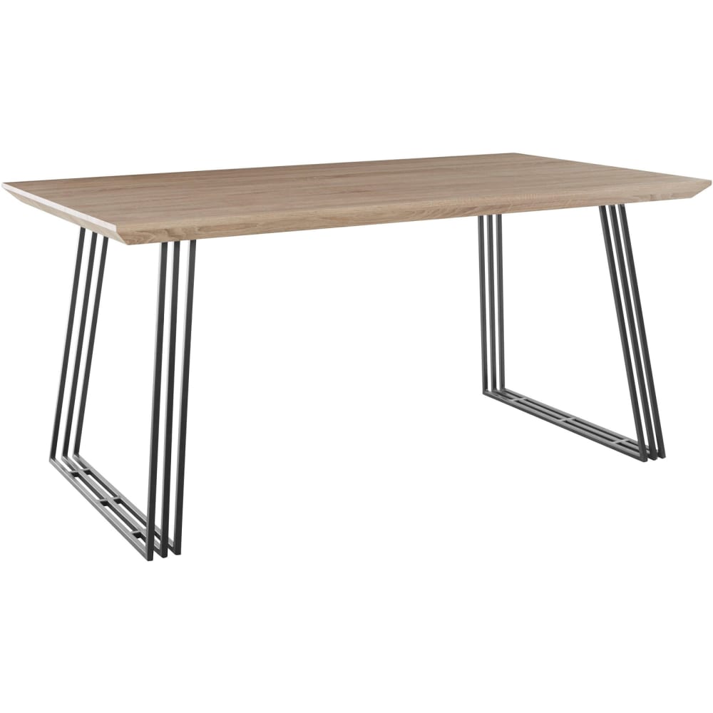 Esstisch für 6 Personen in Eichenoptik L160 cm, schwarz - Maisons