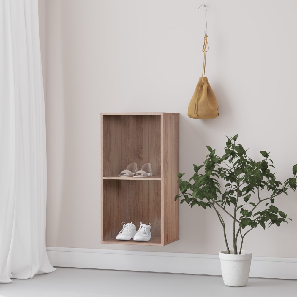 Loft24 Schrank mit 2 Fächern in Eichenoptik, natur Braun Spanplatte