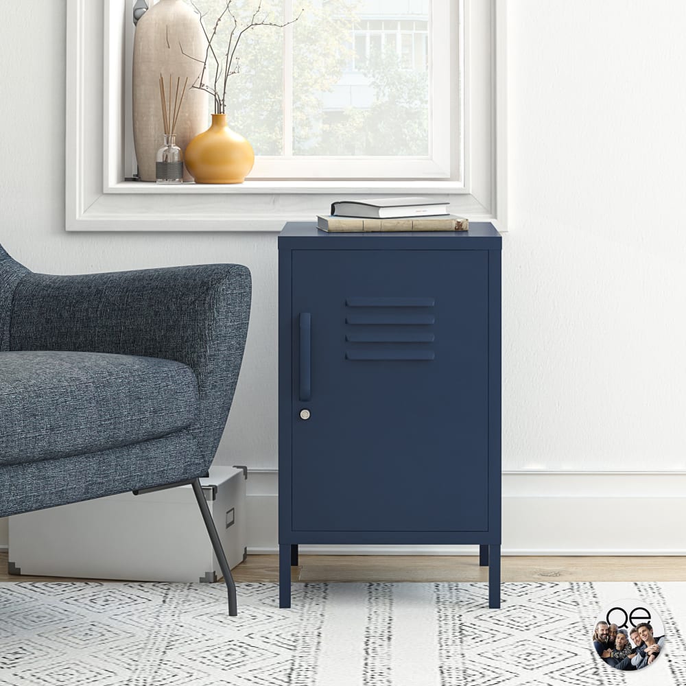 DOREL HOME Bringen Sie Stauraum und Stil in Ihr Wohnzimmer mit dem Dorel Home Bradford Metal Locker End Table. Blau