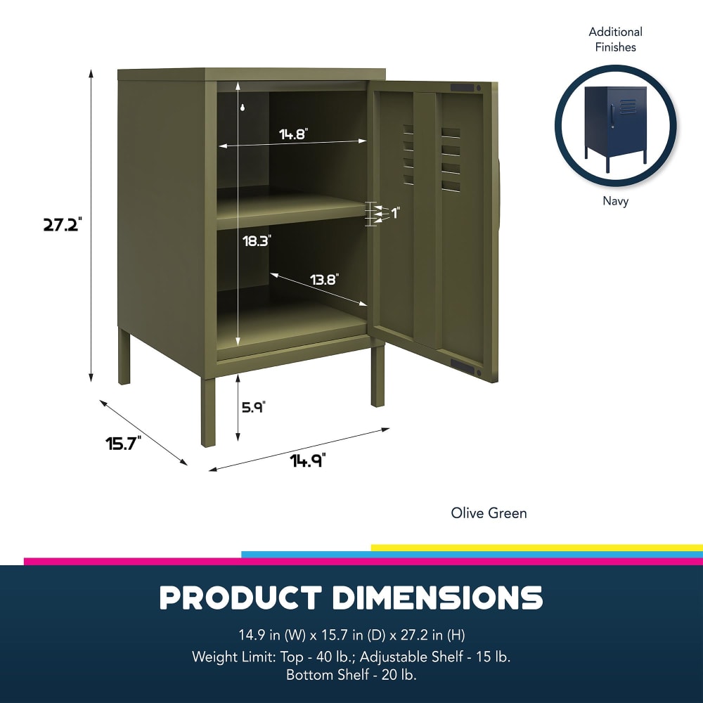 Table d'appoint avec 1 porte en métal marine - Maisons du Monde