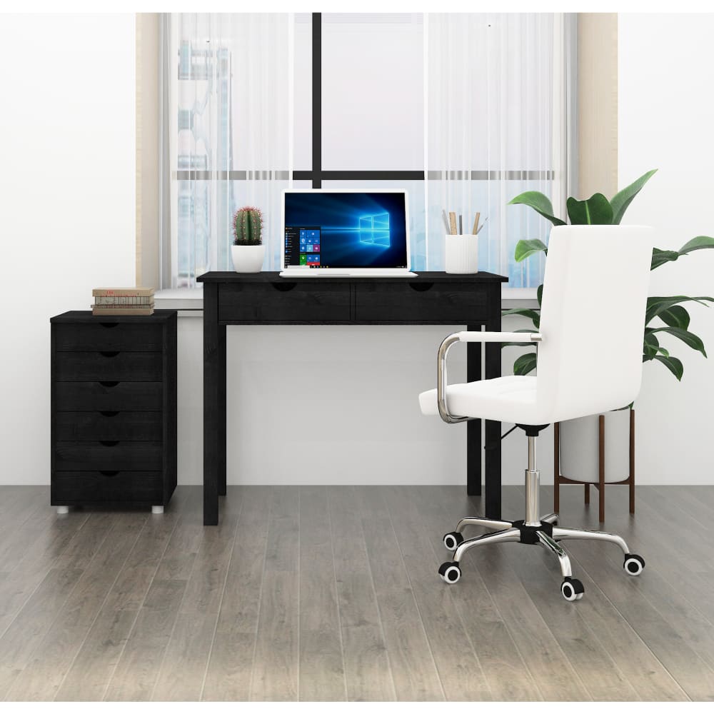 Loft24 Kommode mit 6 Schubladen aus Kiefer, schwarz - Holz