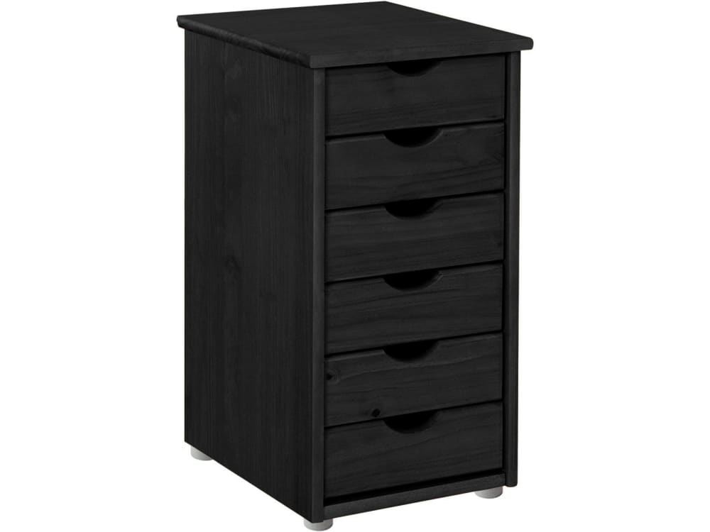 Kommode mit 6 Schubladen aus Kiefer, schwarz - Maisons Du Monde