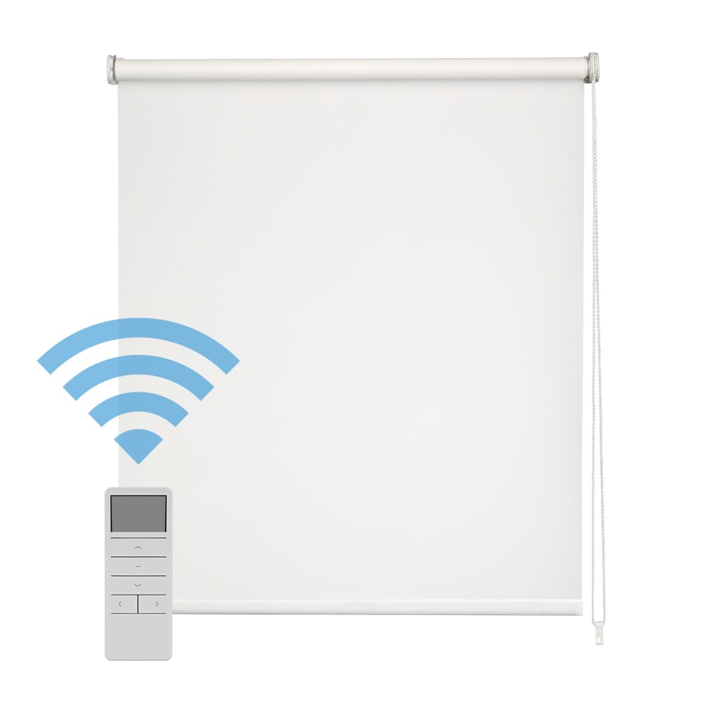 Store enrouleur motorisé translucide blanc 105 x 250 cm