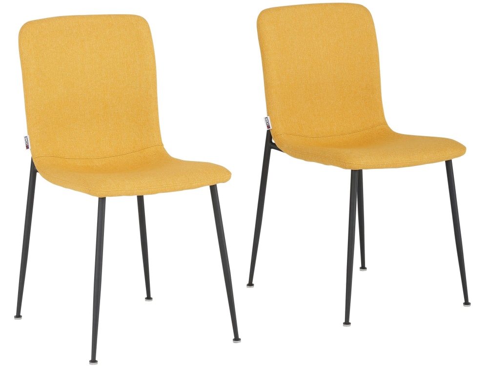 2er Set gepolsterte Esszimmerstühle aus Stoff, senf - Maisons Du
