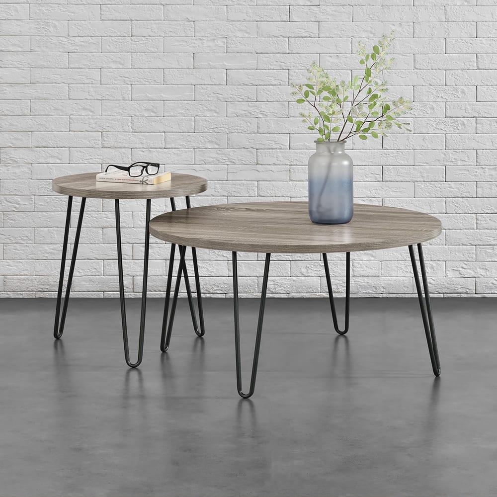 Dorel Home Couchtisch in Eichenoptik, grau - Spanplatte