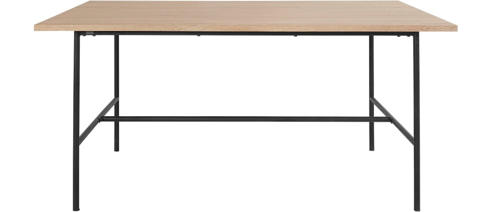 Loft24 Esstisch für 6 Personen in Eichenoptik L160 cm, schwarz Braun Spanplatte