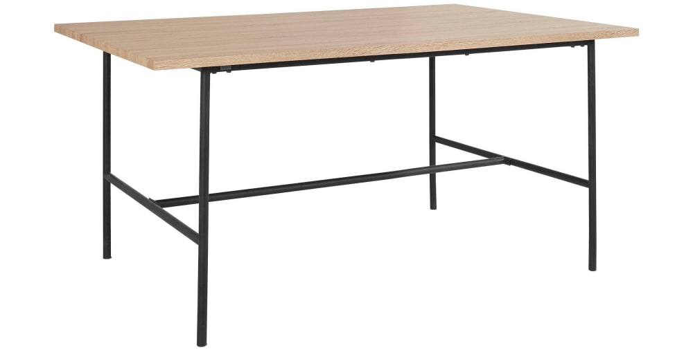 Esstisch für 6 Personen in Eichenoptik L160 cm, schwarz - Maisons