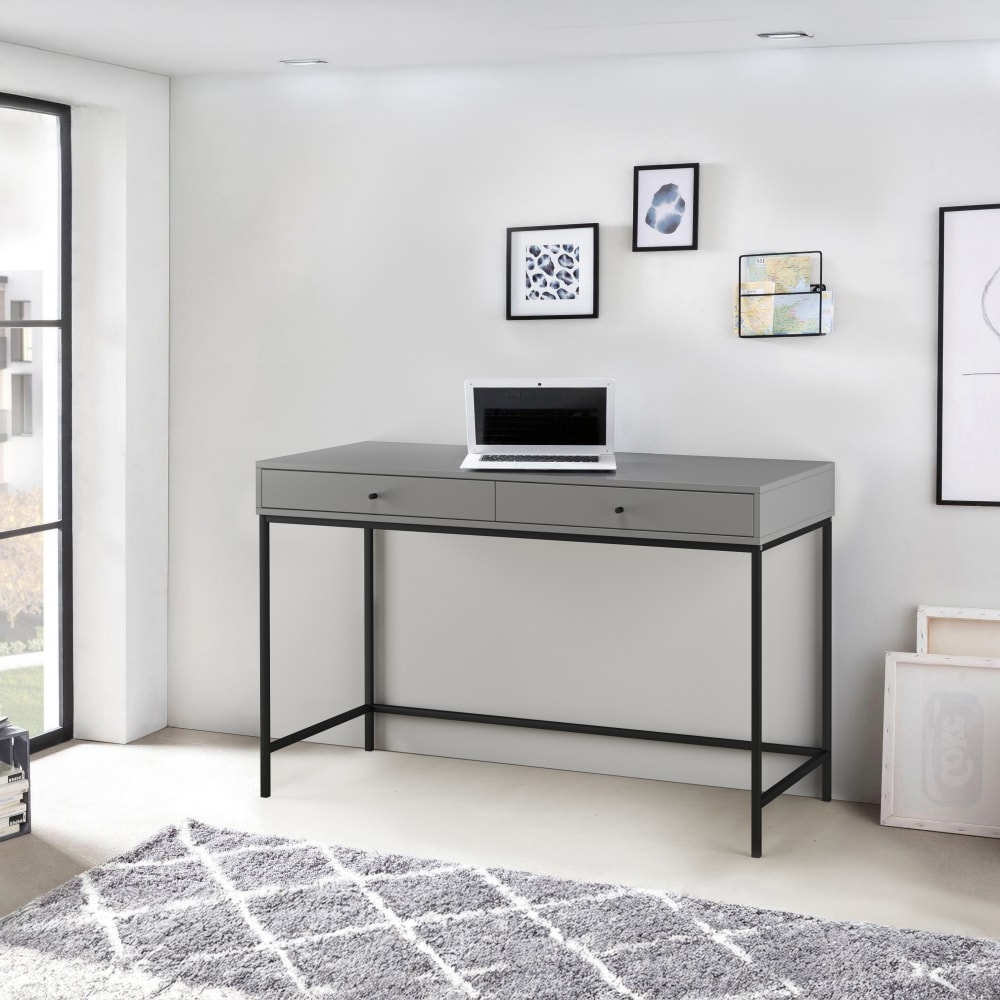 LOFT24 Ein stilvoller Schreibtisch aus laminierter Spanplatte in modernem Design. Grau