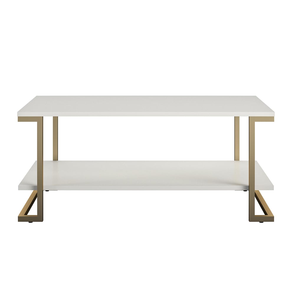 Table basse avec 1 étagère en mélaminé blanc - Maisons du Monde