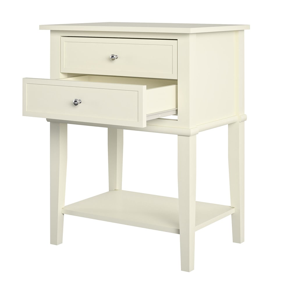 DOREL HOME Ameriwood Home Franklin Accent Table mit 2 Schubladen hält Ihre Gegenstände in Reichweite. Weiß