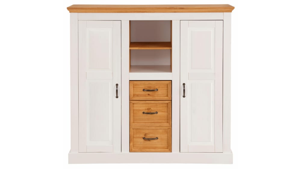 Buffet avec 2 portes 3 tiroirs en pin