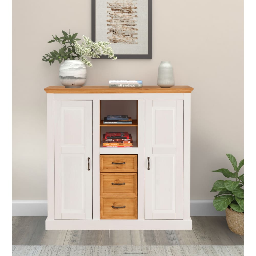 Buffet avec 2 portes 3 tiroirs en pin