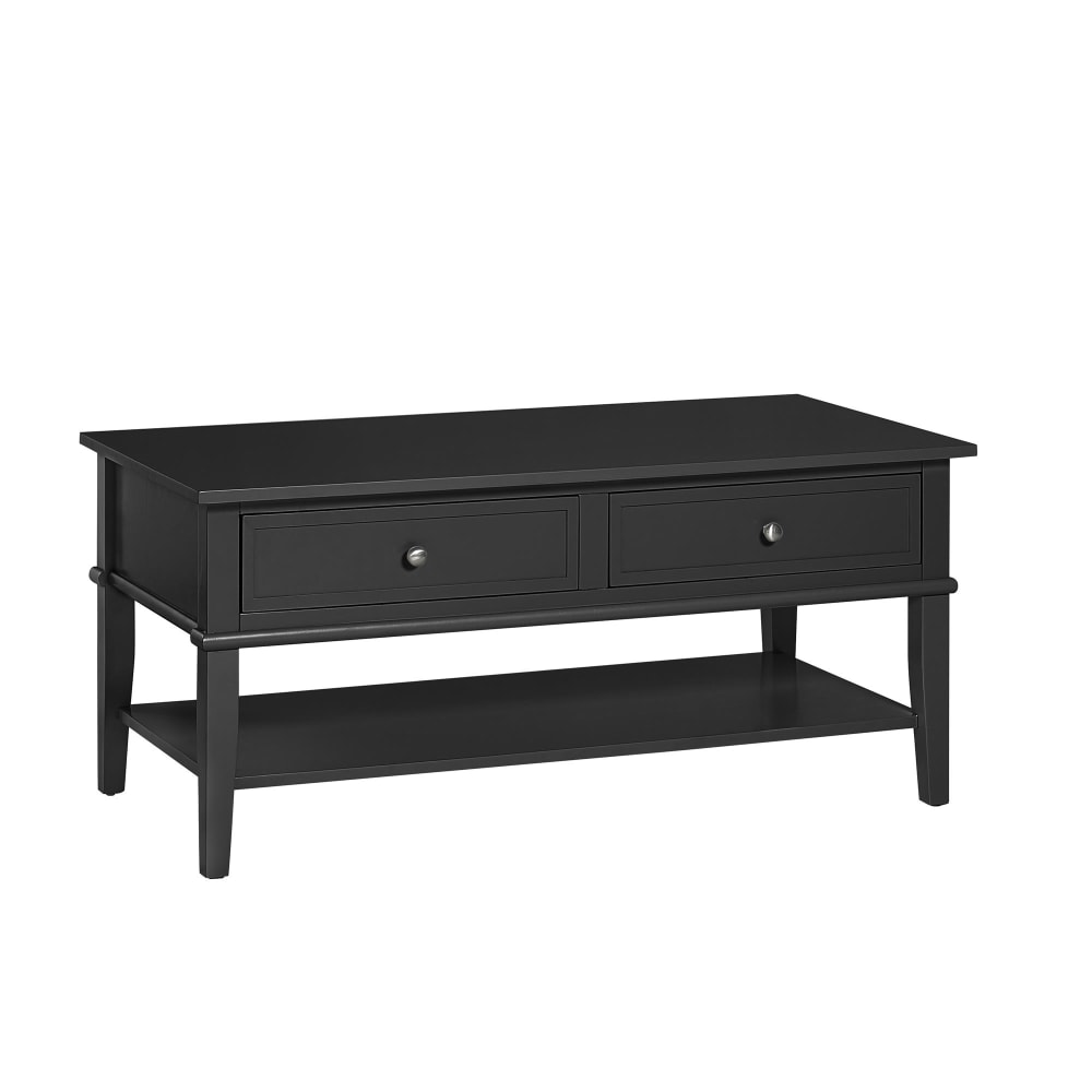 Table basse avec 2 tiroirs en mélaminé noir - Maisons du Monde