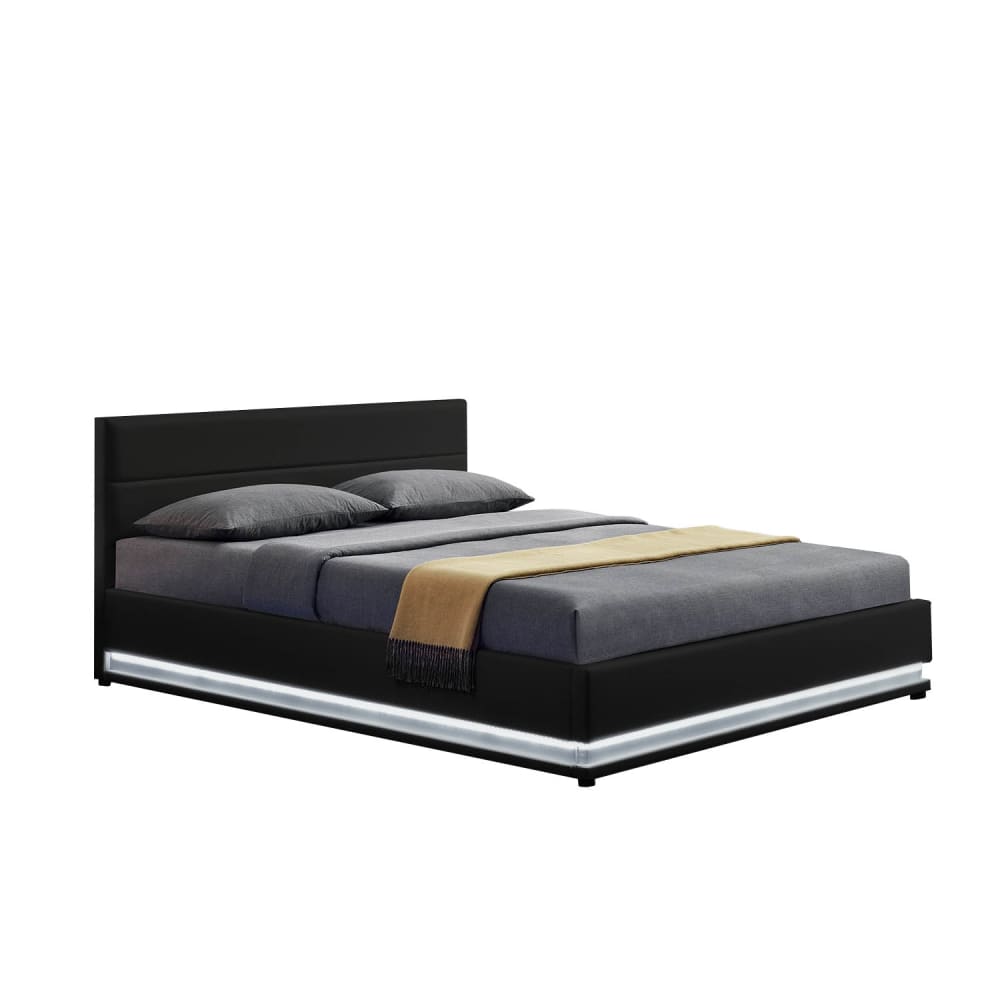 Lit coffre avec led 160 x 200 cm noir - Maisons du Monde