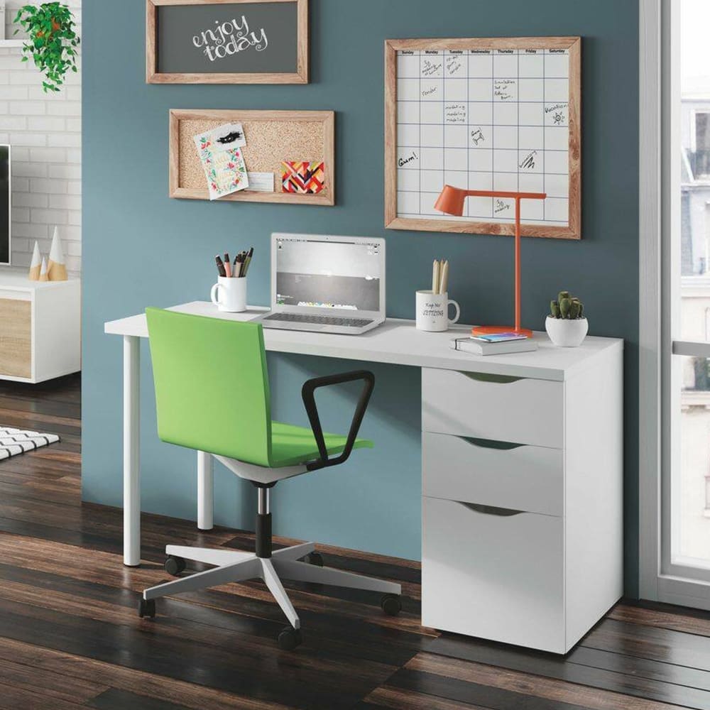 Bureau effet bois blanc 150x60 cm