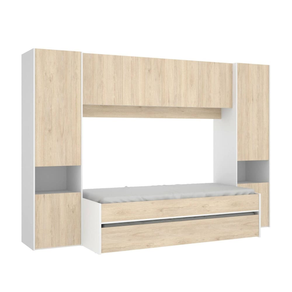 Dmora Schlafzimmerkomposition in Eichenholzoptik, weiß, 210 x 97 x 203 cm style modern Baby -