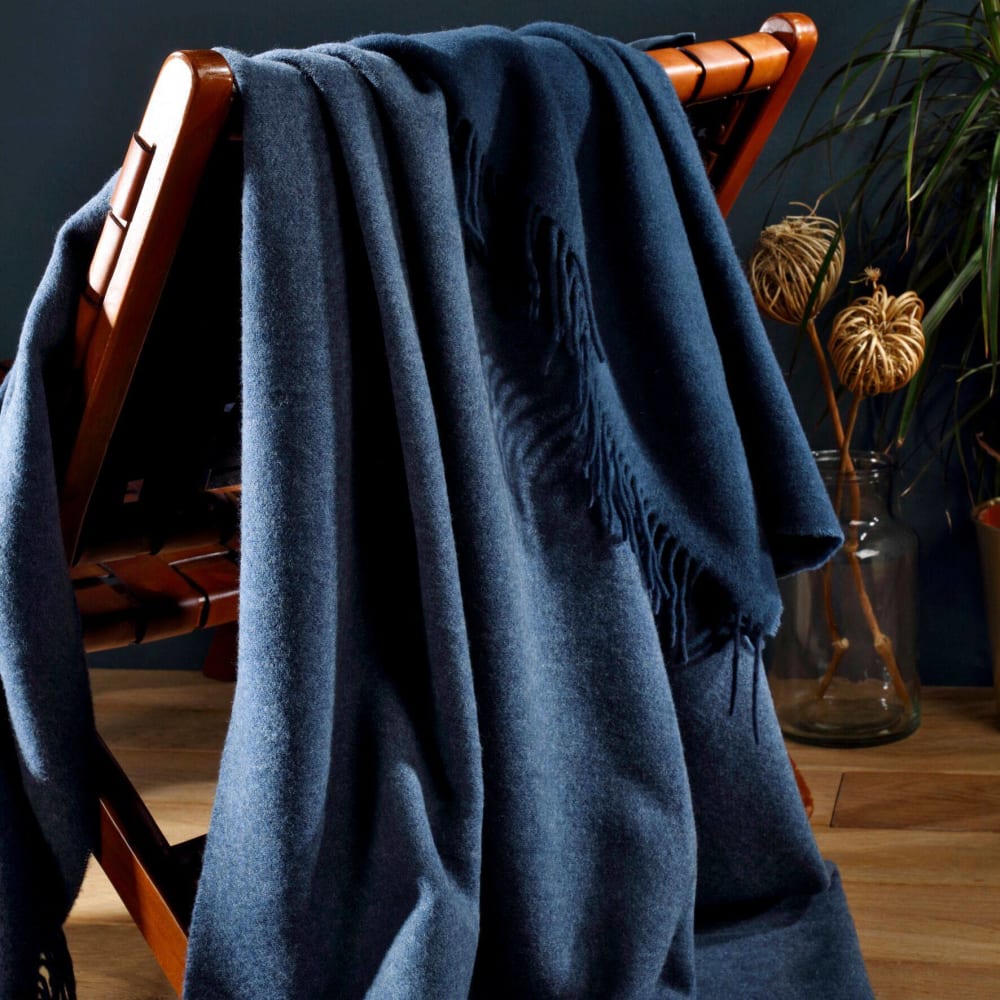 Plaid en laine et cachemire - jean