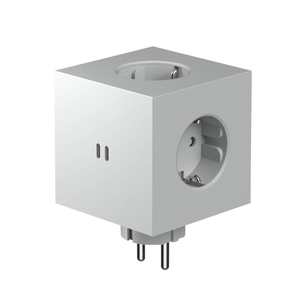 Avolt Multiprise Square 2 murale avec 2 ports USB C 30W Gris Pvc - Poly Chlorure De Vinyle