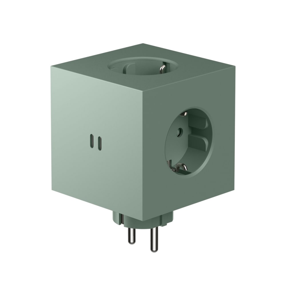 Avolt Multiprise Square 2 murale avec 2 ports USB C 30W Vert Pvc - Poly Chlorure De Vinyle