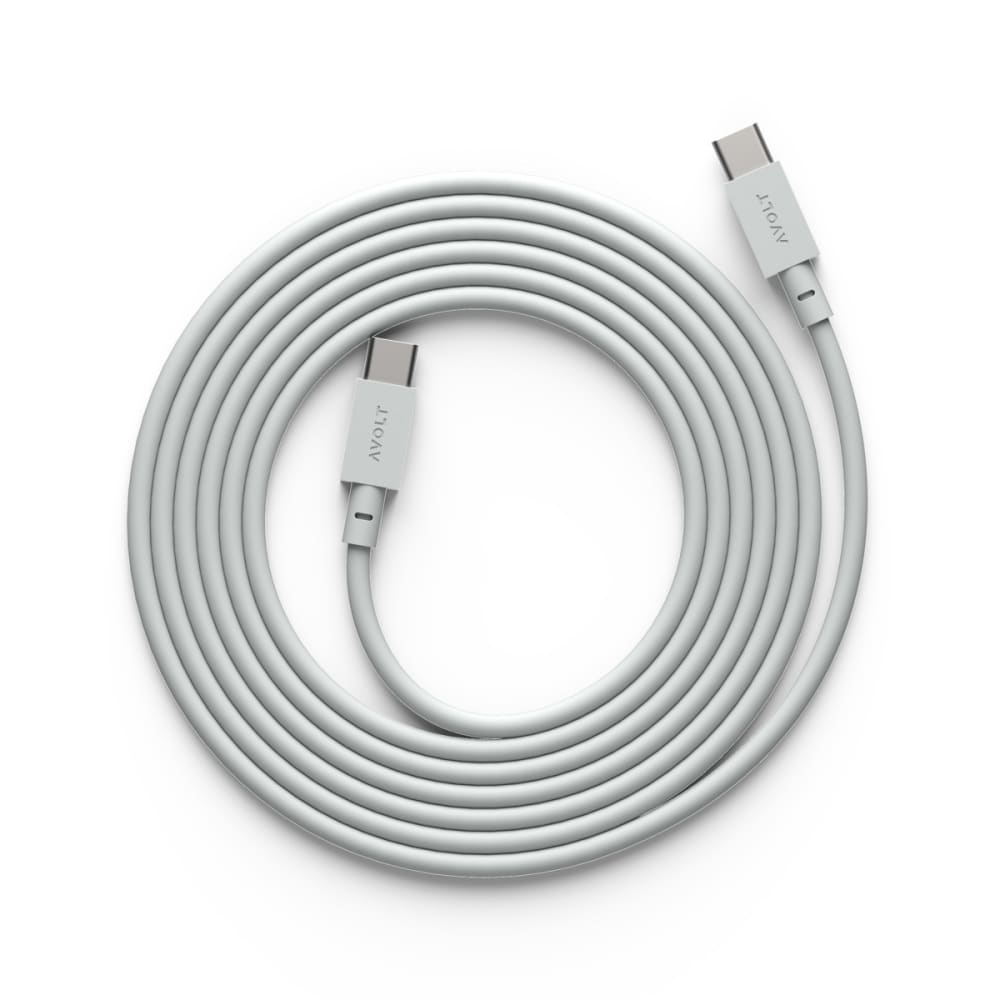 Avolt Cable usb-c câble 1 usb c vers usb c, 2m Gris Pvc - Poly Chlorure De Vinyle