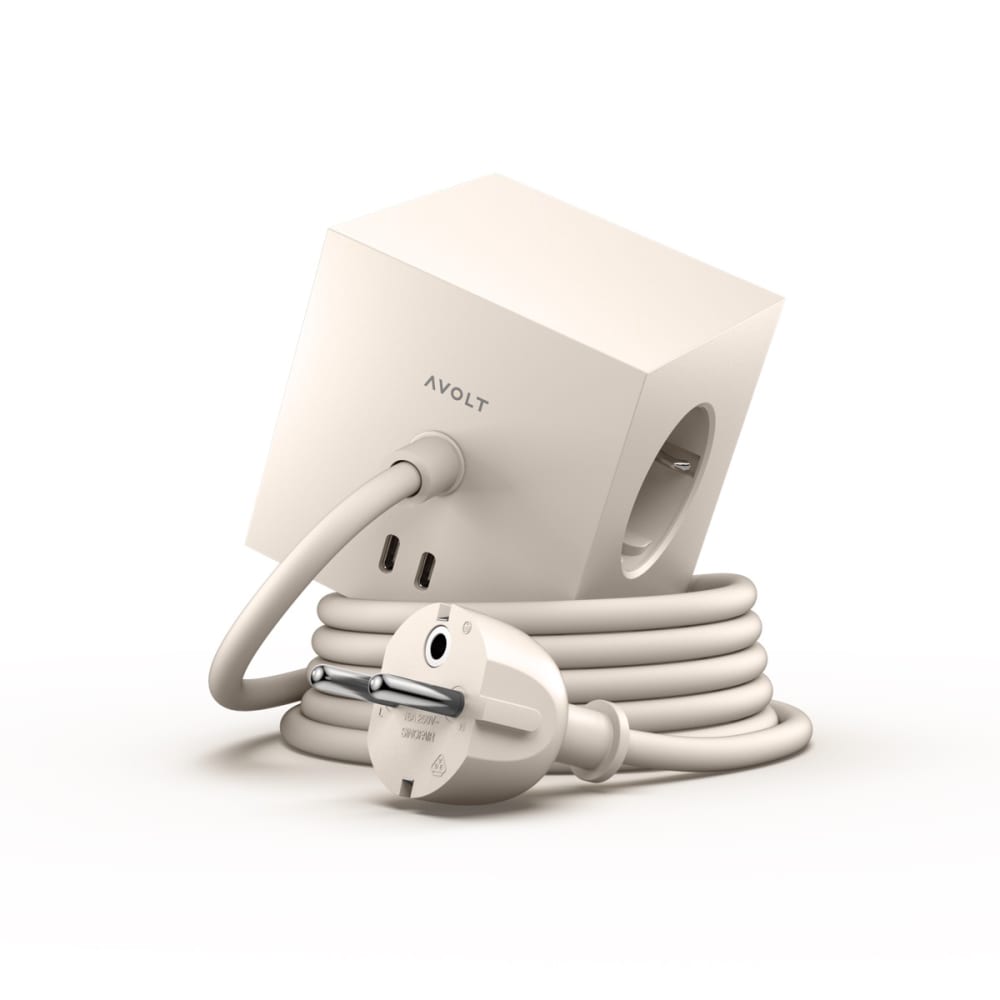 Avolt Multiprise Square 1 Usb-c 30W, 1.8M Beige Pvc - Poly Chlorure De Vinyle