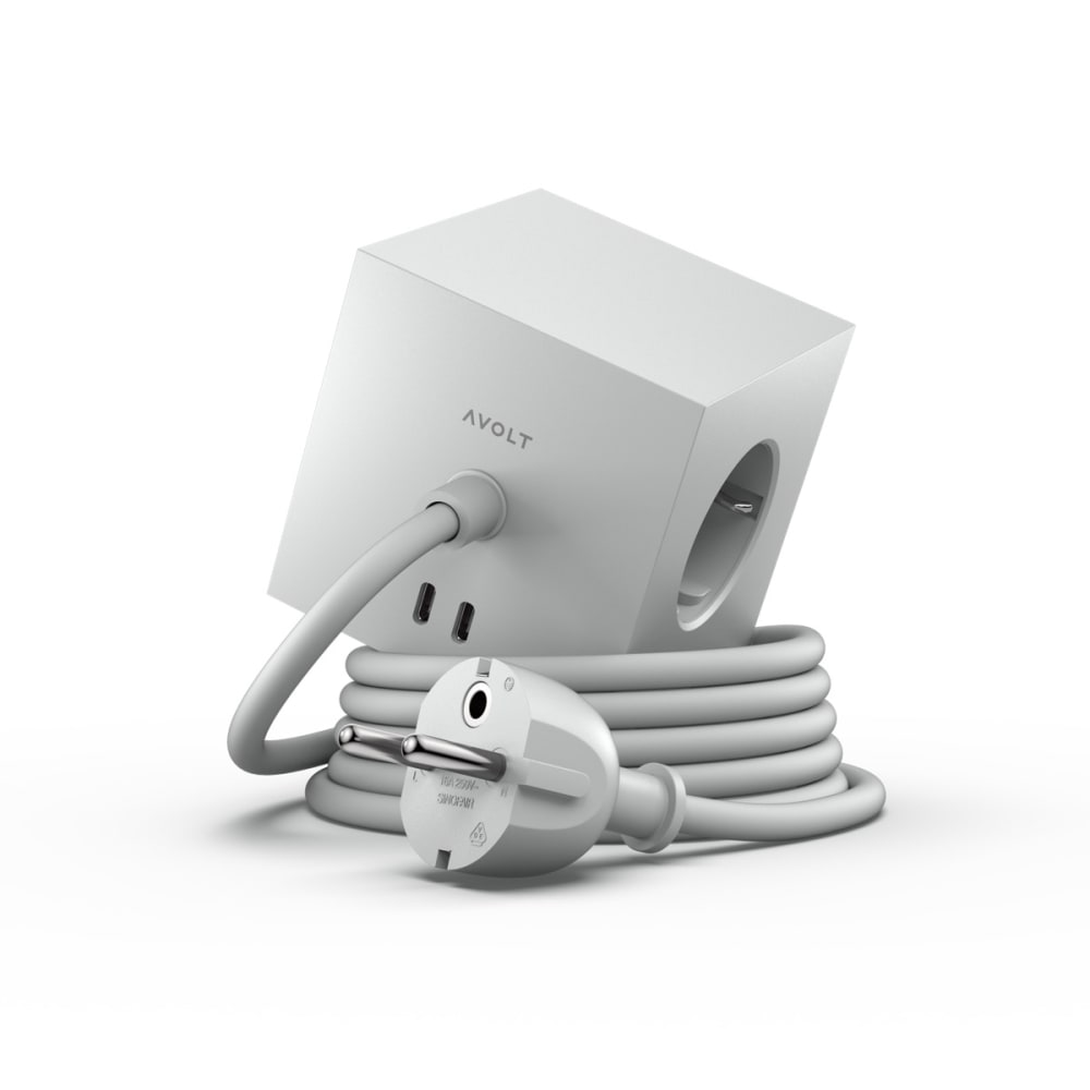 Avolt Multiprise Square 1 Usb-c 30W, 1.8M Gris Pvc - Poly Chlorure De Vinyle