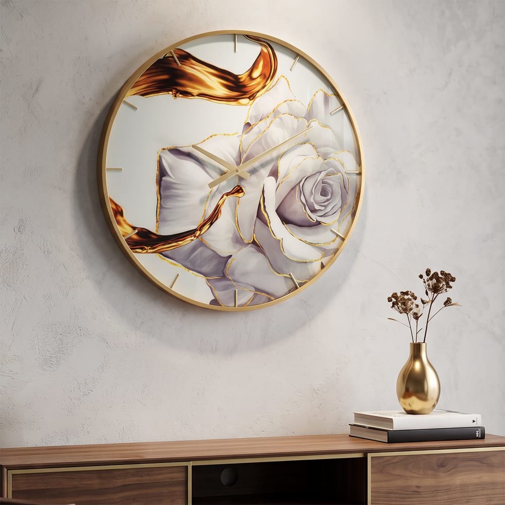 reloj de pared redondo en fibra de madera multicolor o cm 60x5