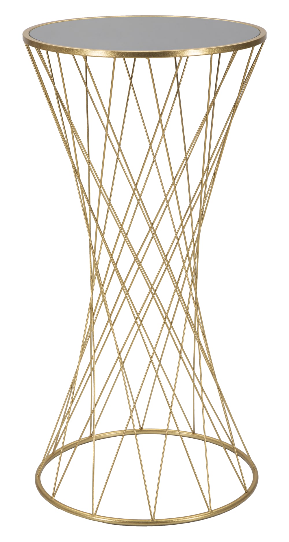 Table ronde en métal doré avec plateau miroir Ø 50x100  cm