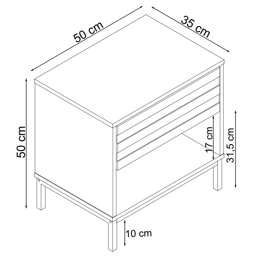 Table de chevet avec 1 tiroir en mélaminé nature - Maisons du Monde