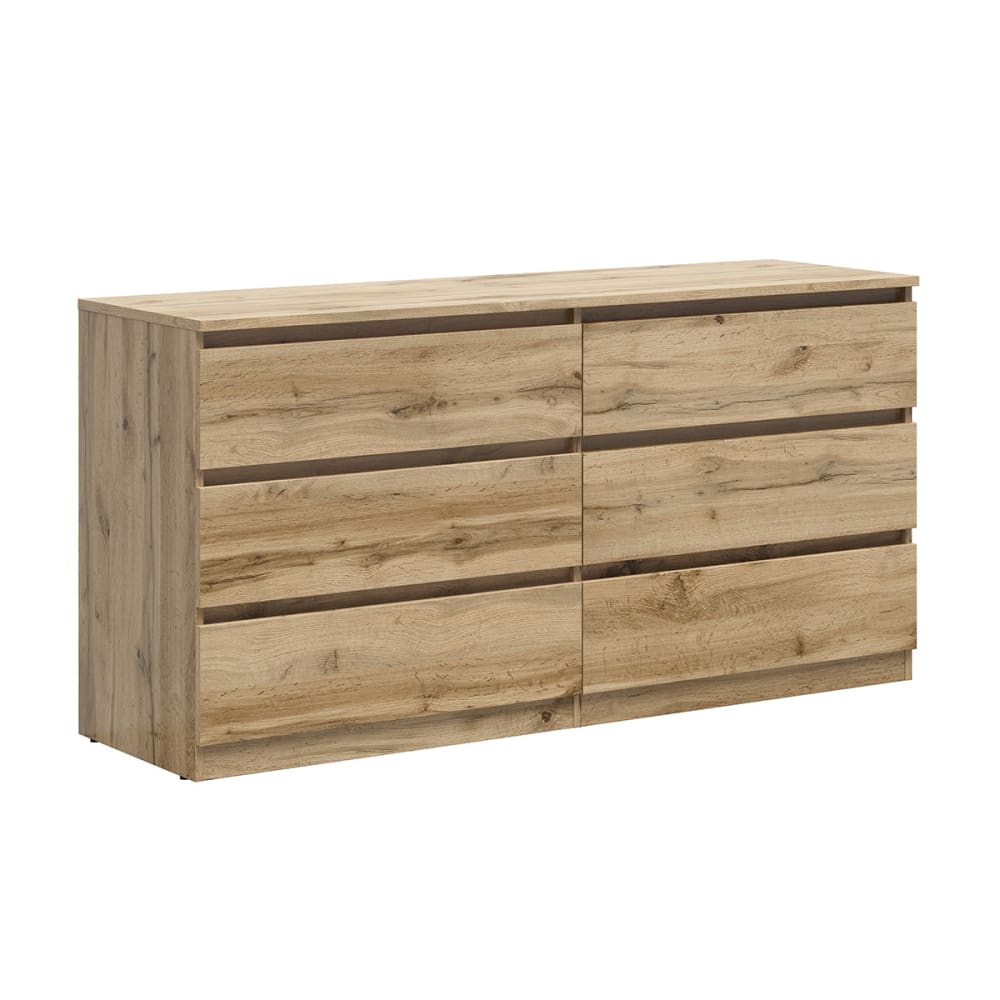 Petits meubles Kommode mit 6 Schubladen Spanplatten Holz Beige Spanplatte