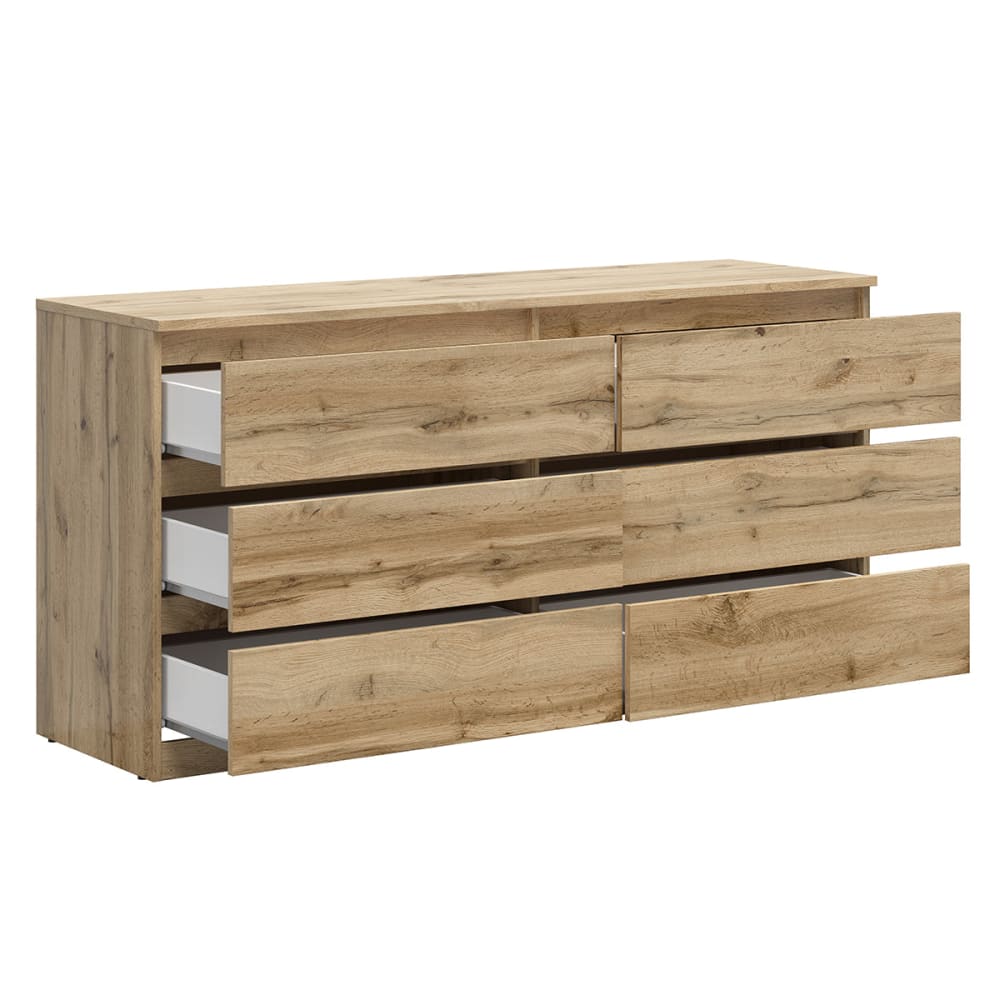 Commode 6 tiroirs panneaux agglomérés marron - Maisons du Monde