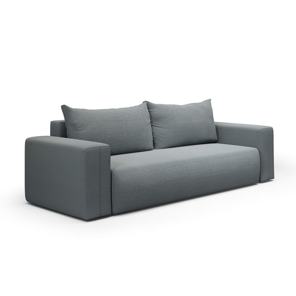 Canapé convertible 3 places coffre bois de pin gris - Maisons du Monde