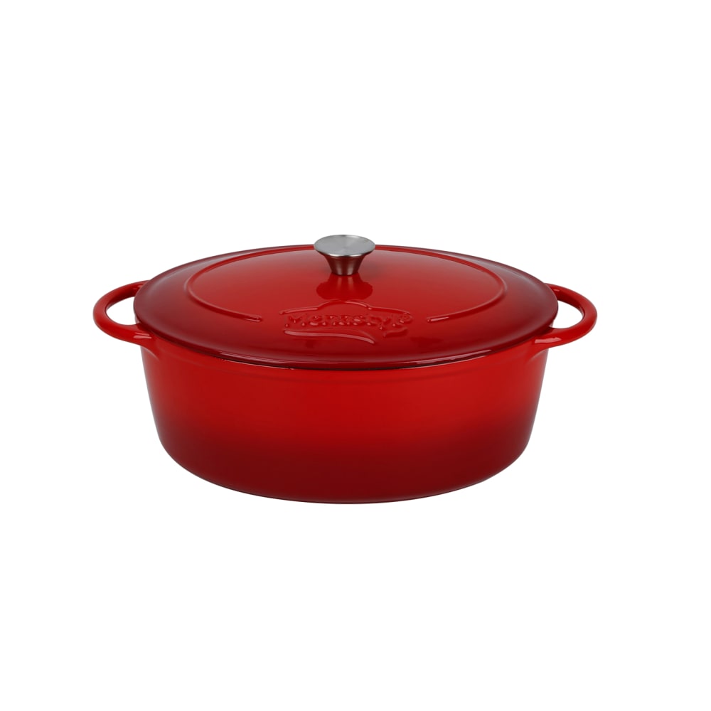 Cocotte ovale 6,5L en fonte émaillée rouge