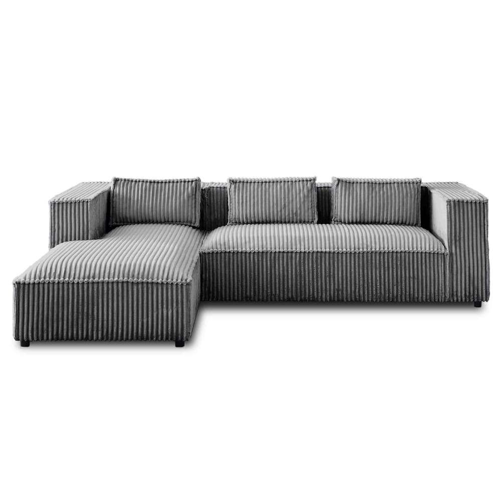 Stella - canapé d'angle gauche - 4 places - en velours côtelé grosses