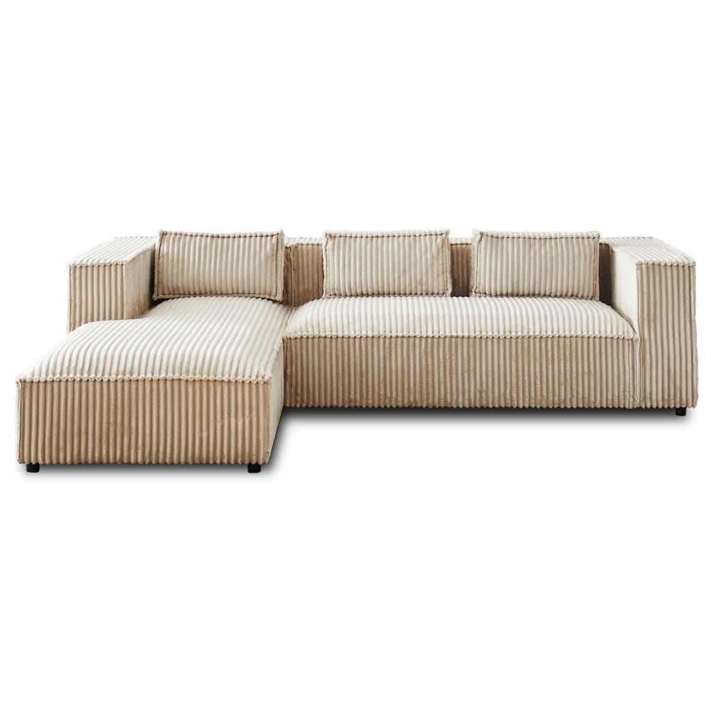 Stella - canapé d'angle gauche - 4 places - en velours côtelé grosses