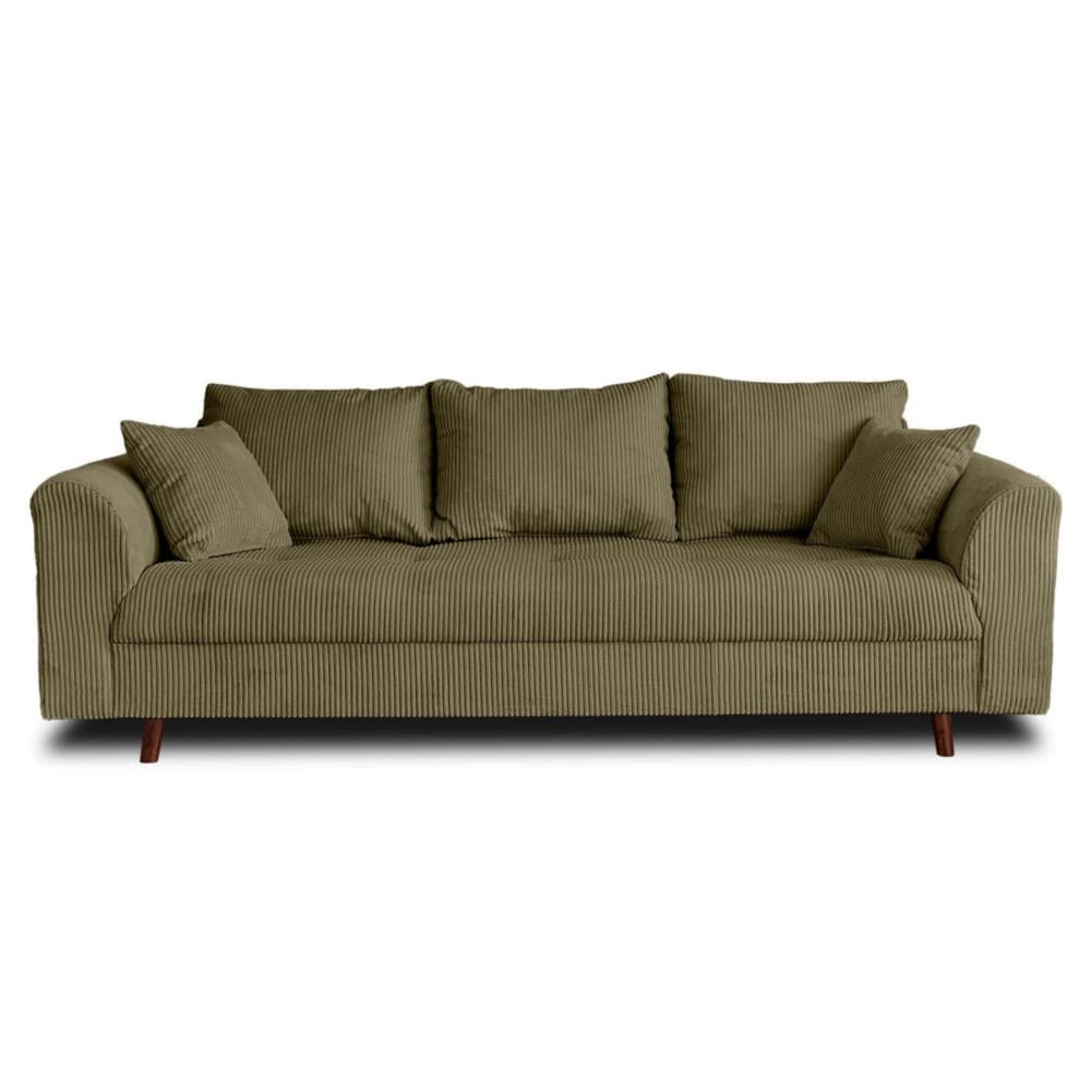 Canapé 3 places en velours côtelé vert
