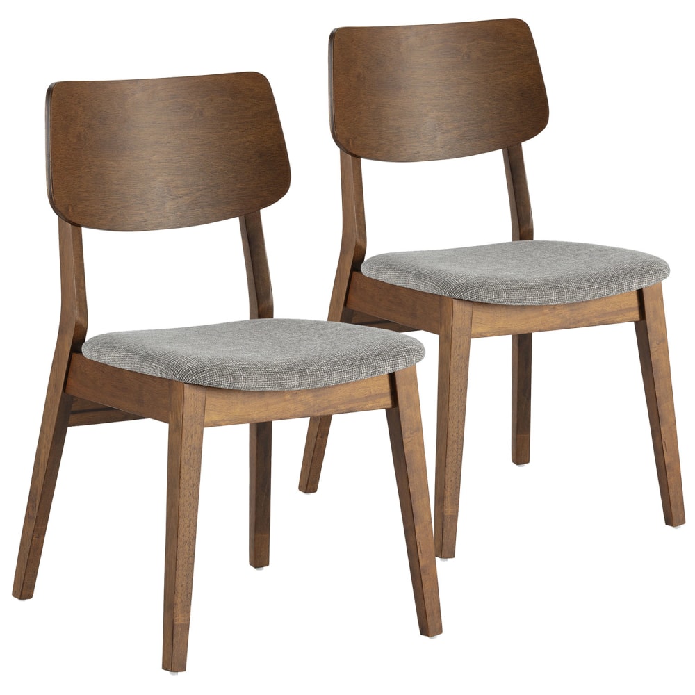 HOMN 2er Set Stühle Massivholz, Walnussfarbe style exotic Braun